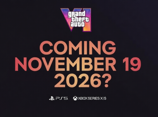 Grand Theft Auto VI "Coming November 19 2026?" promotional graphic for PS5 and Xbox Series X|S amid third delay fears