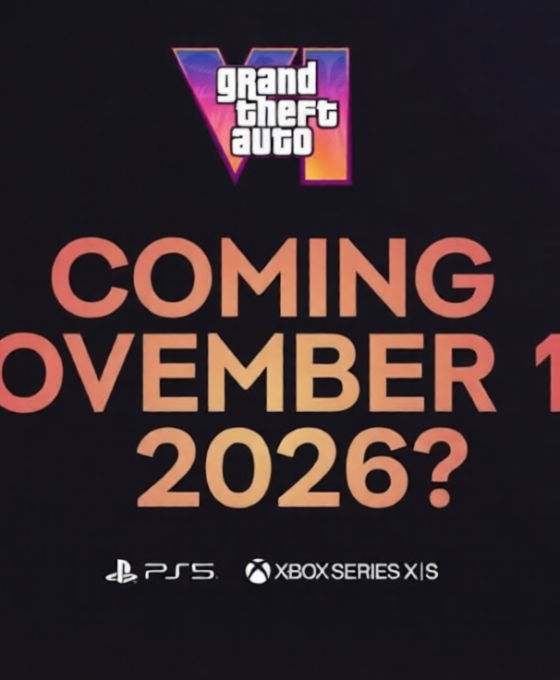 Grand Theft Auto VI "Coming November 19 2026?" promotional graphic for PS5 and Xbox Series X|S amid third delay fears